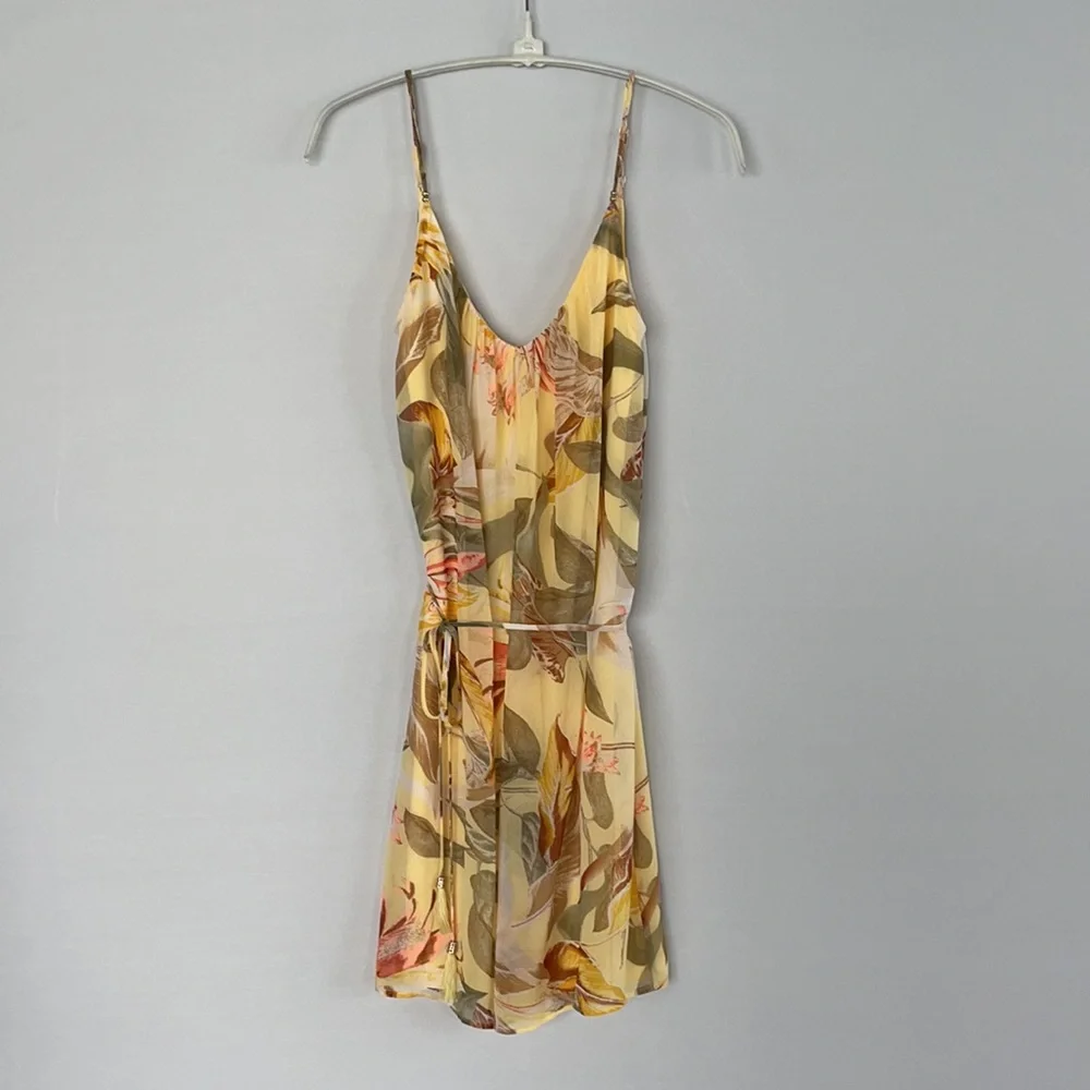 NWOT WHBM Yellow Tropical Print Slip Dress Size 0 - Picture 11 of 15
